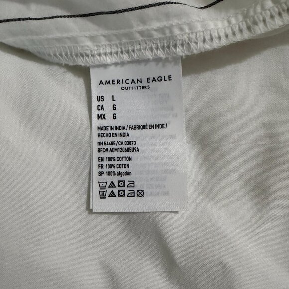 American Eagle Oversized Smoke Gray and White Button Down Shirt - Picture 4 of 4